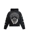 Represent Cotton Hooded Sweatshirt With Distressed Effect In Black