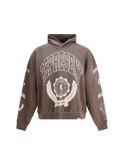 Represent Crest Graphic Hoodie In Brown