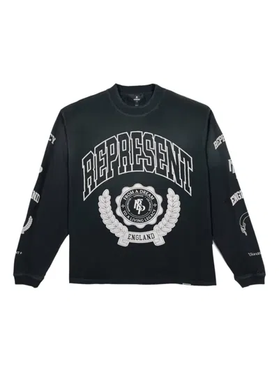 Represent Legacy Crest Long-sleeve T-shirt In Black
