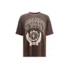 Represent Legacy Crest Cotton T-shirt With Distressed Effect In Brown