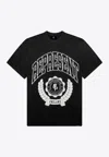 Represent Legacy Crest Cotton T-shirt With Distressed Effect In Black