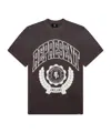 Represent Legacy Crest Cotton T-shirt With Distressed Effect In Black