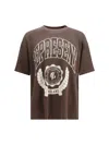 Represent Legacy Crest Cotton T-shirt With Distressed Effect In Brown