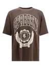 Represent Legacy Crest Cotton T-shirt With Distressed Effect In Brown