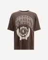 Represent Legacy Crest Cotton T-shirt With Distressed Effect In Brown