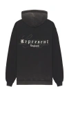 Represent Legacy Overprint Hoodie In Black