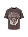 Represent Legacy Crest Cotton T-shirt With Distressed Effect In Brown