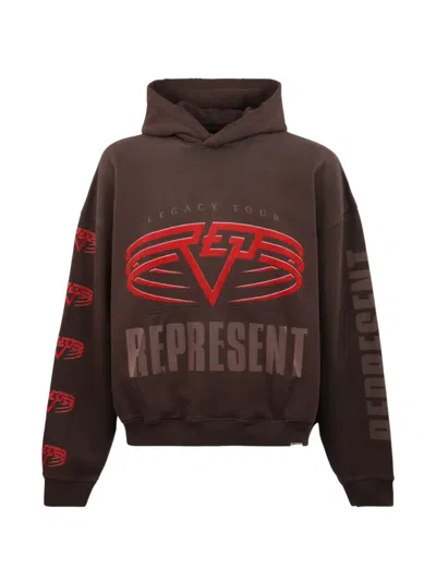 Represent Mens Nero Legacy Tour Graphic-print Reversible Cotton-jersey Hoody In Animal Print