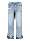 Represent Straight Leg Trousers With Distressed Style In Blue