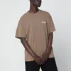 Represent Crew Neck Logo Detail Short Sleeve T-shirt In Brown