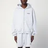 Represent Logo-embroidered Zip-up Hooded Sweatshirt In Grey