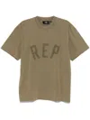 Represent Logo Embroidered Round Neck T-shirt In Green