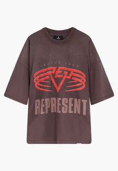 Represent Living Legacy Reversible Faded T-shirt In Brown