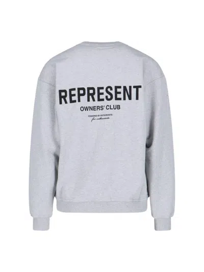 Represent Logo Crewneck Sweatshirt In Grey