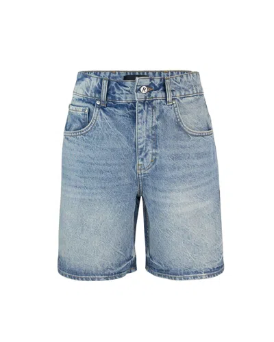 Represent Logo Denim Shorts In Blue