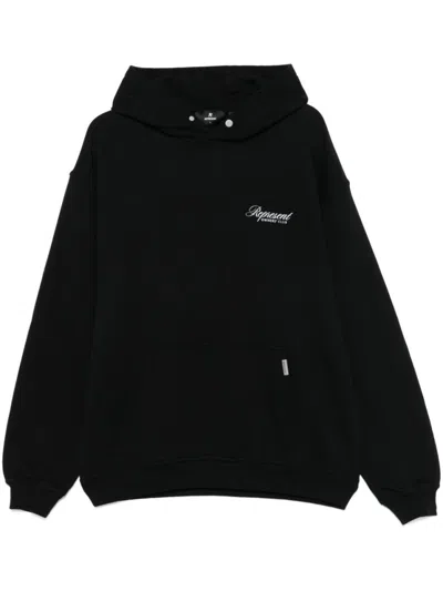 REPRESENT LOGO-EMBELLISHED HOODIE WITH PRESS-STUD FASTENING
