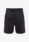 Represent Logo Embroidered Bermuda Shorts In Black