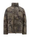 Represent Logo-embroidered Camouflage Puffer Jacket In Black