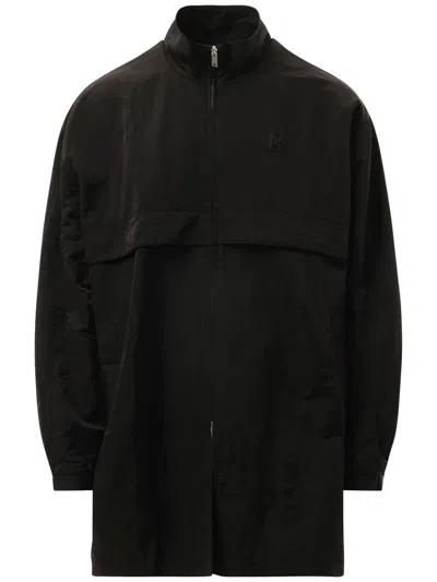 Represent Logo-embroidered Coat In Black