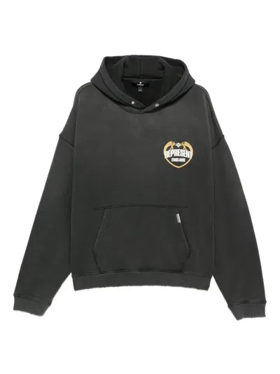 REPRESENT LOGO-EMBROIDERED HOODIE