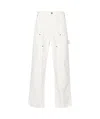 Represent Logo-embroidered Utility Trousers In White