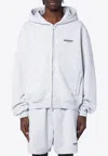 Represent Logo-embroidered Zip-up Hooded Sweatshirt
