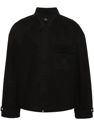 Represent Logo-engraved Cotton Jacket In Black