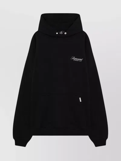 Represent Logo Hoodie Graphic Print In Black