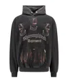 Represent Black Hoodie With Fixed Hood And Maxi Print On The Front In Cotton Man In Black
