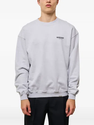 Represent Logo Long-sleeved Sweatshirt In White