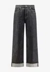 Represent Logo Patch Straight-leg Jeans In Black