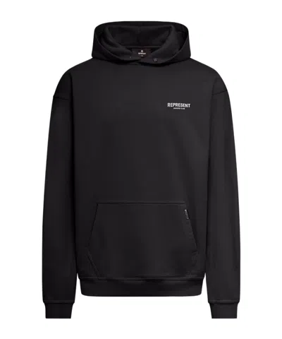 REPRESENT LOGO-PRINT COTTON HOODIE