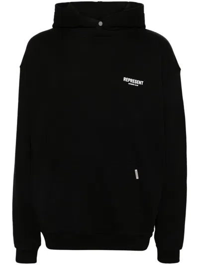 REPRESENT LOGO-PRINT COTTON HOODIE