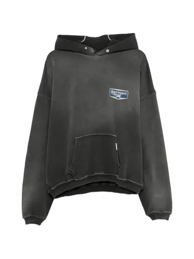 Represent Logo-print Hoodie In Black