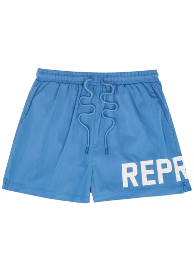 Represent Logo-print Nylon Swim Shorts In Blue