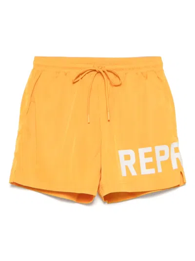 REPRESENT LOGO-PRINT SWIM SHORTS