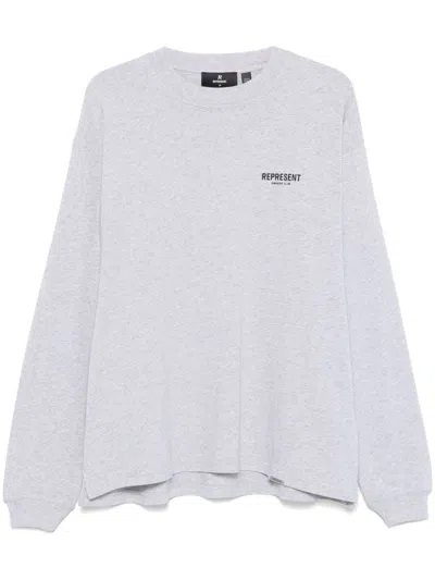 Represent Logo-print T-shirt In Grey