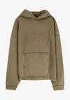 Represent Green Sweatshirt With Logo Lettering On The Front And Faded Effect In Cotton Man In Brown