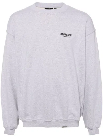 Represent Owners Club Cotton Sweatshirt In Grey