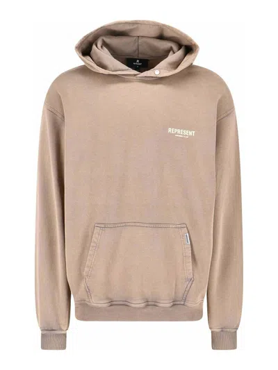 Represent Logo Sweatshirt In Brown