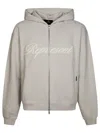 Represent Embroidered Logo Zip-up Hoodie With Ribbed Cuffs In Gray