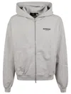Represent Grey Zip-up Sweatshirt With Logo On The Front And Back In Cotton Man In Gray