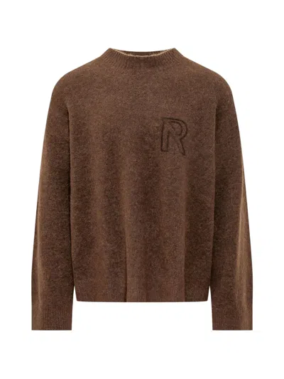 Represent Logo-embroidered Brushed-finish Sweater In Brown