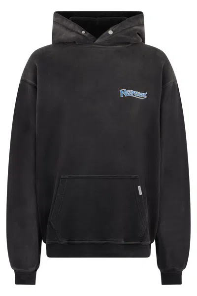 Represent Logo-embroidered Cotton Hooded Sweatshirt In Gray