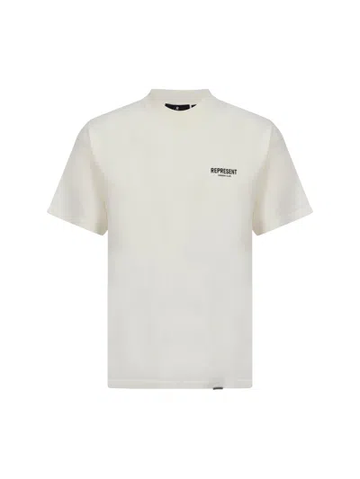 Represent Logo-embroidered Cotton T-shirt In White