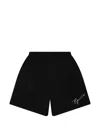 Represent Logo-embroidered Drawstring Shorts In Black