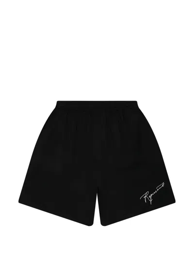 Represent Logo-embroidered Drawstring Shorts In Black