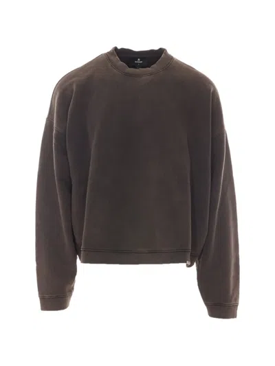 Represent Logo-embroidered Sweatshirt In Brown
