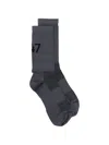 Represent Logo-intarsia Mesh-panel Socks In Gray