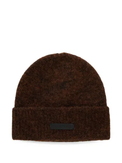 Represent Hat In Knitted Wool And Alpaca In Brown